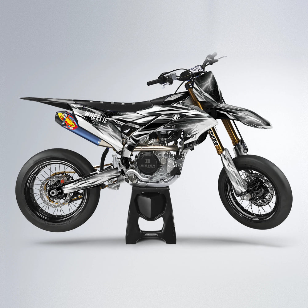 CAUTION Yamaha YZF SM supermoto graphics kit in White