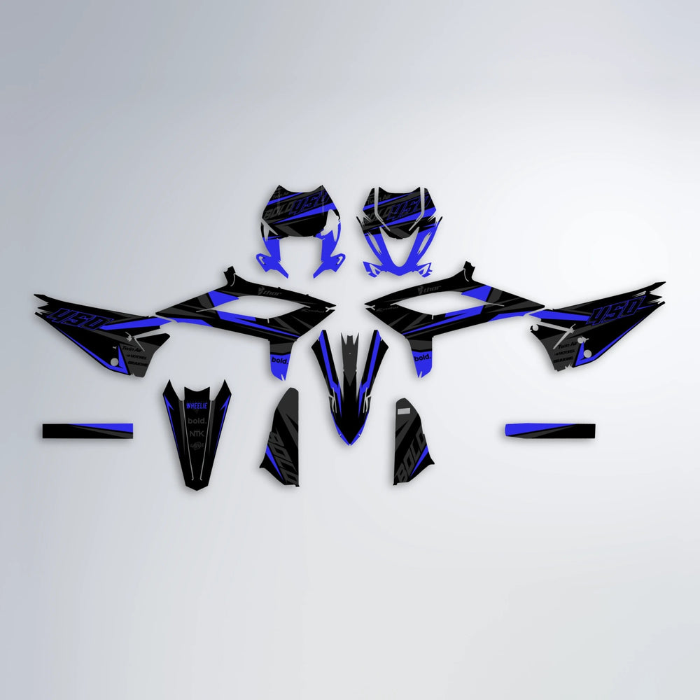 CHILLI Beta graphics kit parts layout in Blue