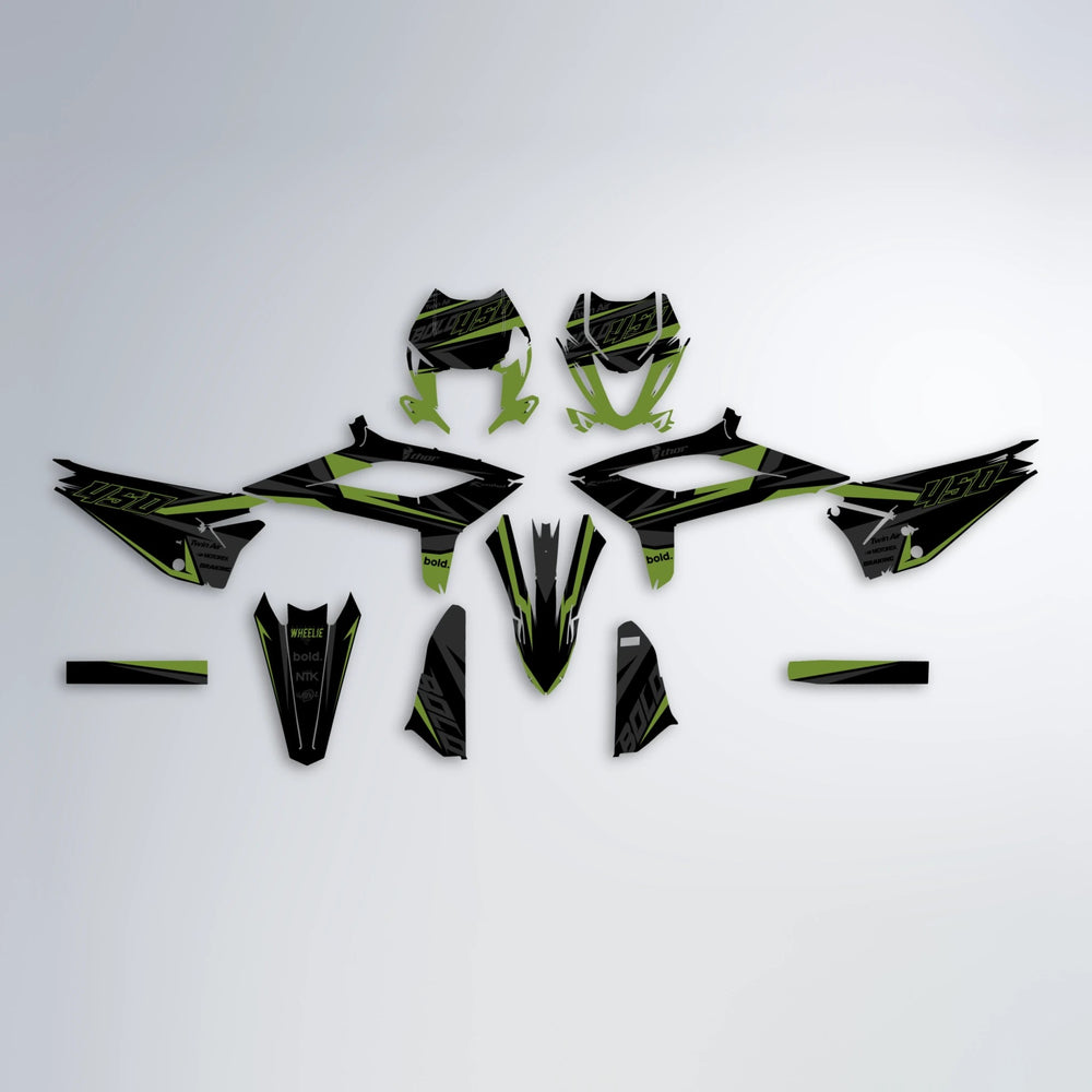 CHILLI Beta graphics kit parts layout in Olive