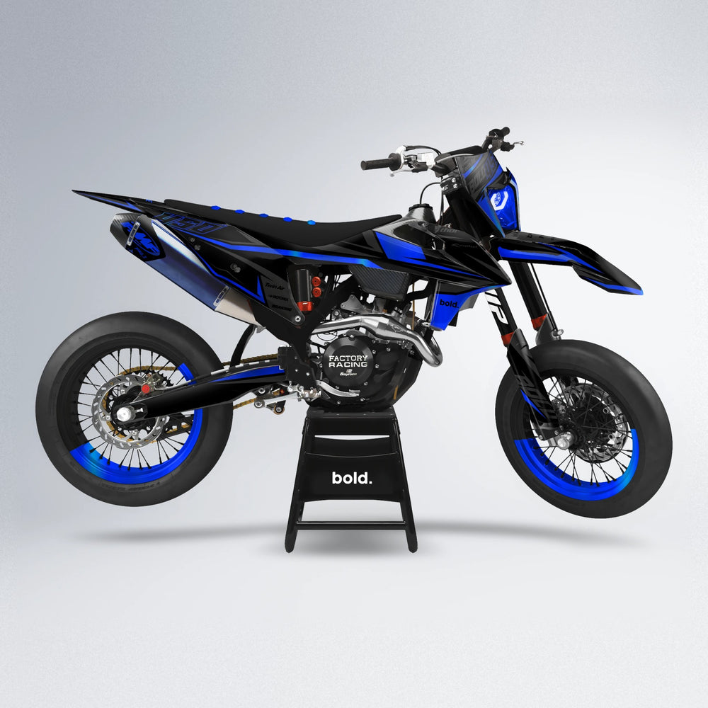 CHILLI supermoto graphics kit in Blue Chrome