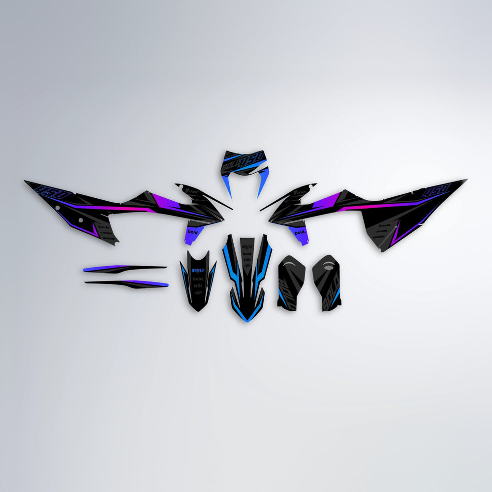 CHILLI graphics kit parts layout in Blue Purple Fade