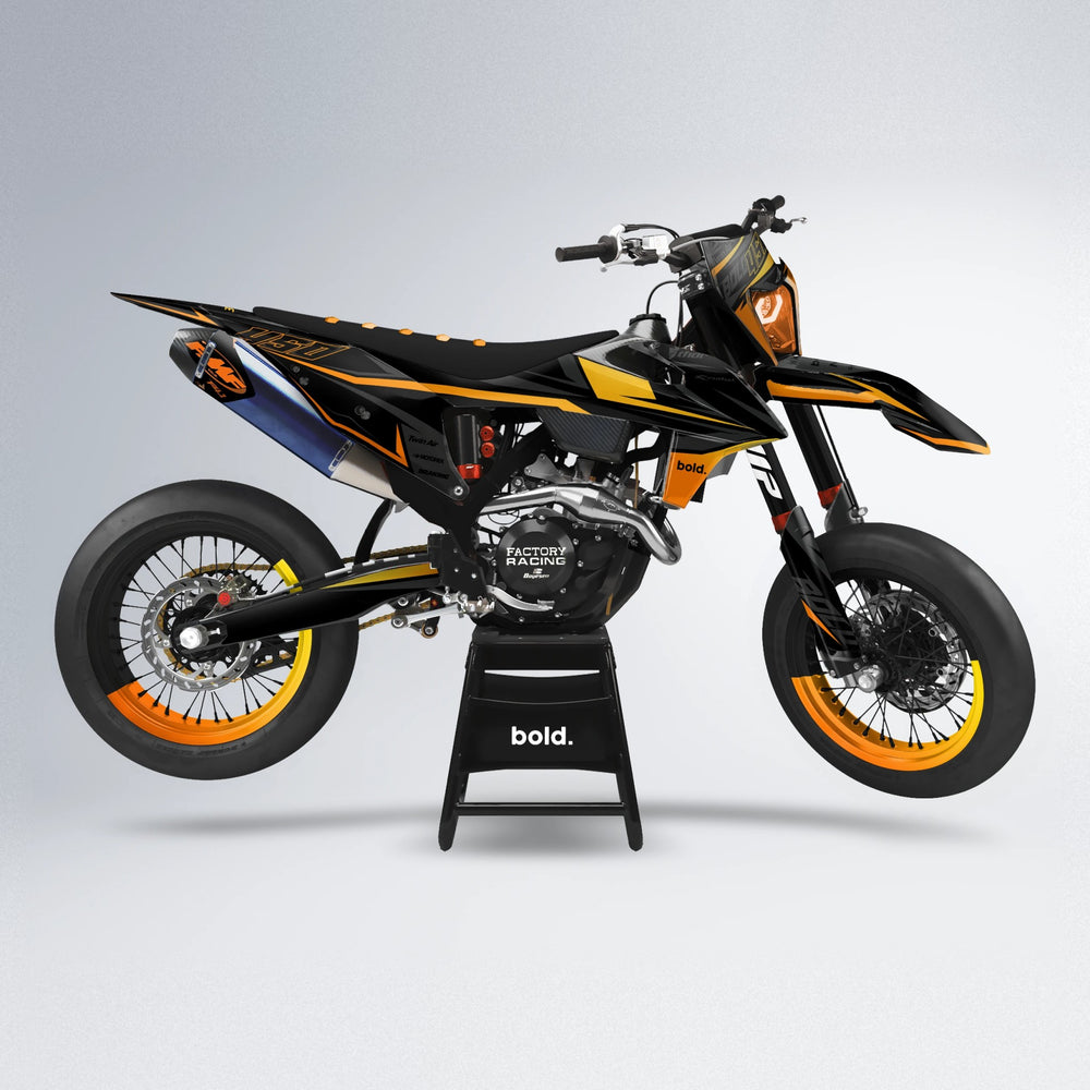 CHILLI supermoto graphics kit in Orange & Yellow
