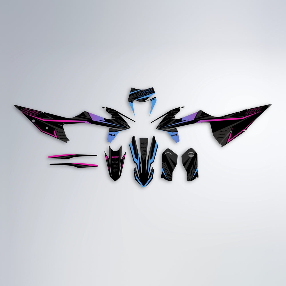 CHILLI graphics kit parts layout in Pink & Light Blue