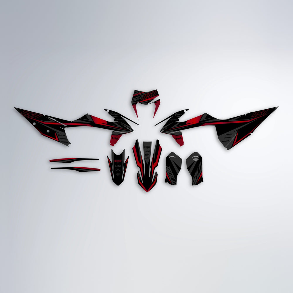 CHILLI graphics kit parts layout in Red Chrome