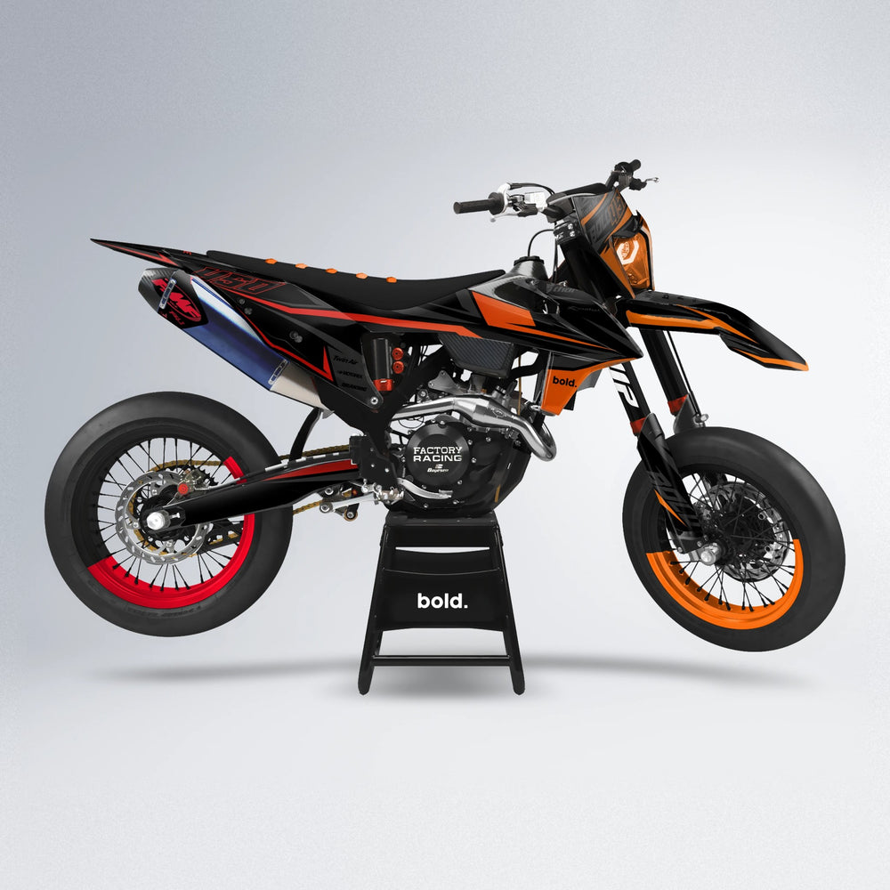 CHILLI supermoto graphics kit in Red & Orange