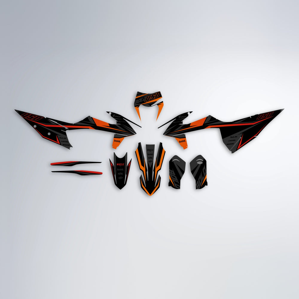 CHILLI graphics kit parts layout in Red & Orange