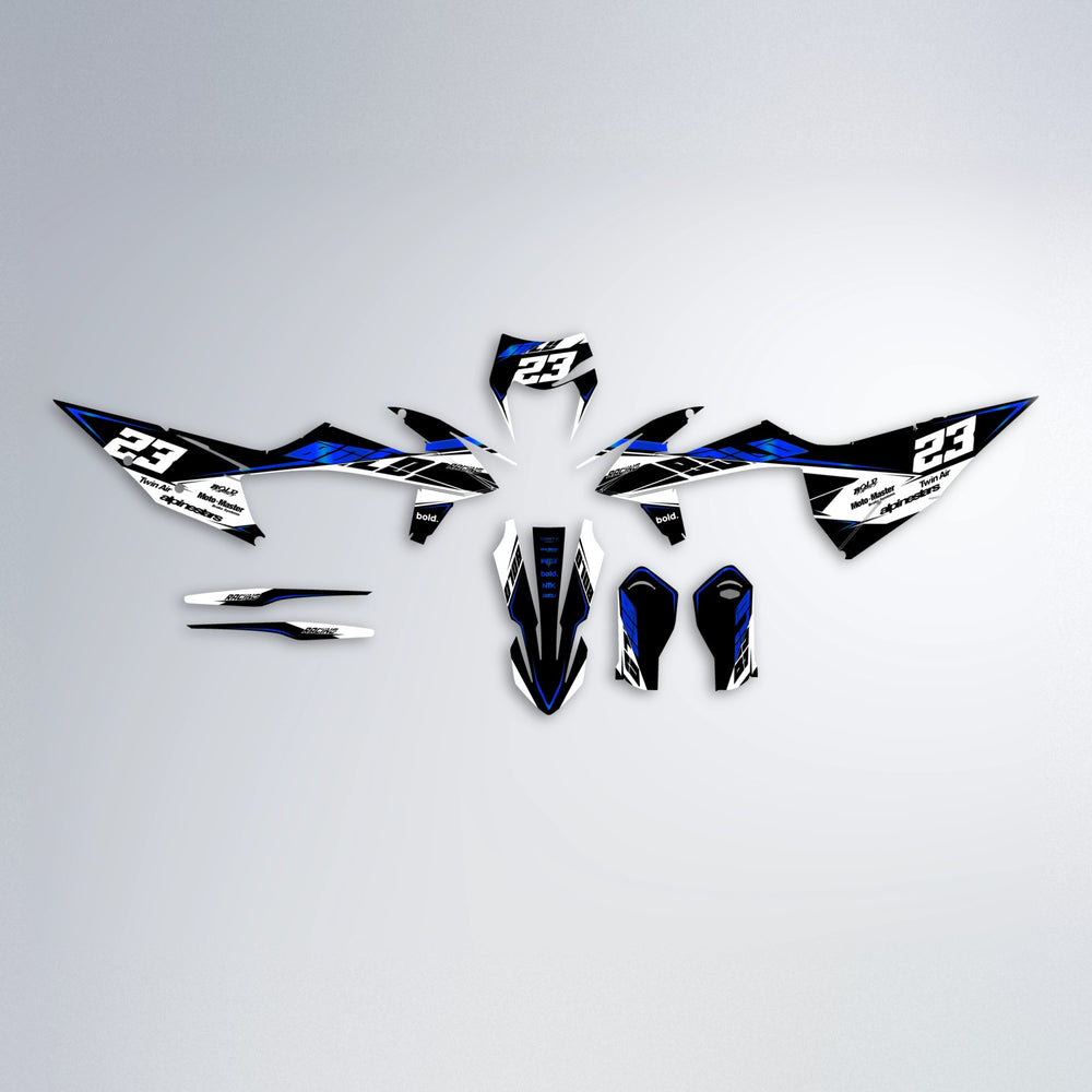 COLLIDE graphics kit parts layout in Blue Chrome
