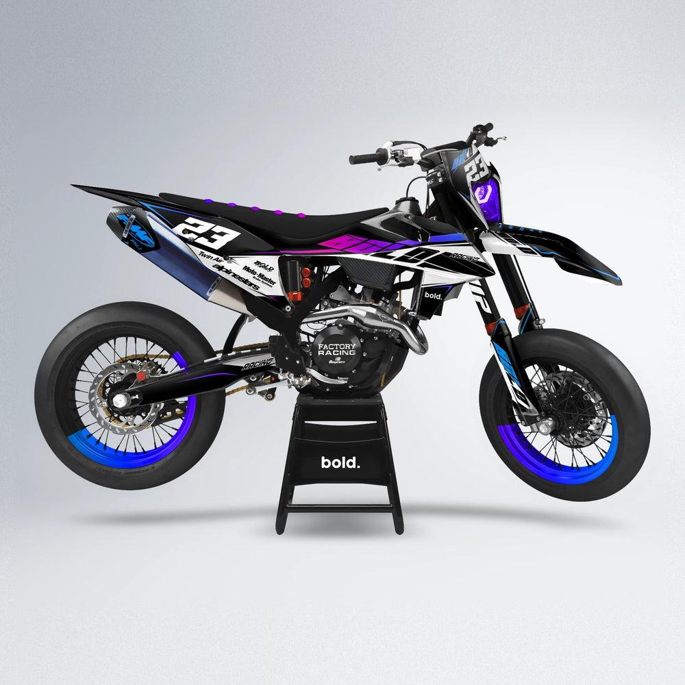 COLLIDE supermoto graphics kit in Blue Purple Fade