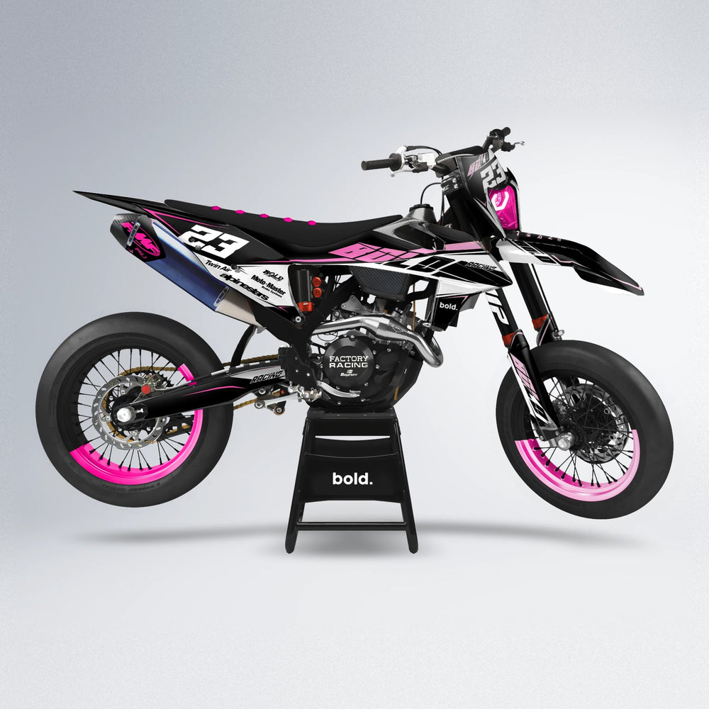 COLLIDE supermoto graphics kit in Flamingo