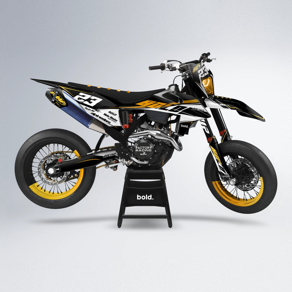 COLLIDE supermoto graphics kit in Gold Chrome