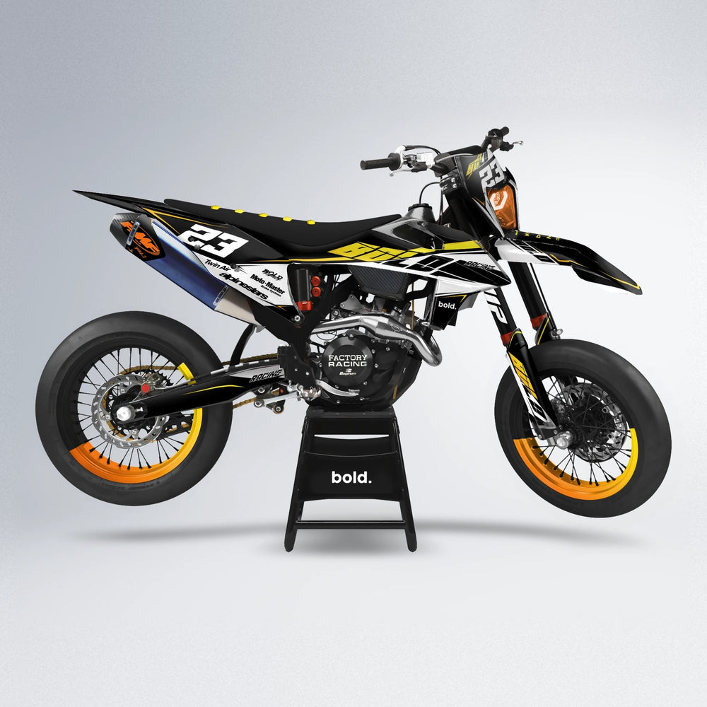 COLLIDE supermoto graphics kit in Orange & Yellow