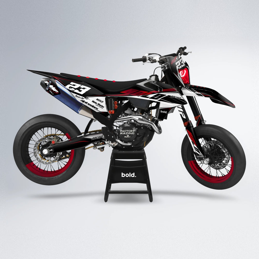 COLLIDE supermoto graphics kit in Red Chrome