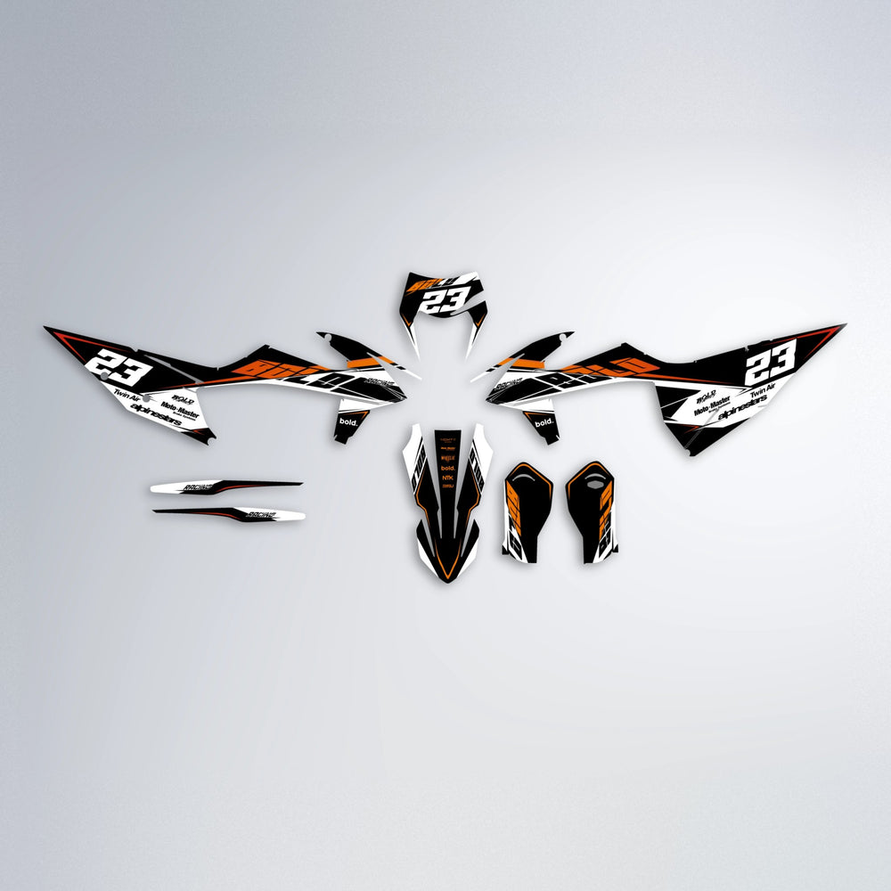 COLLIDE graphics kit parts layout in Red & Orange