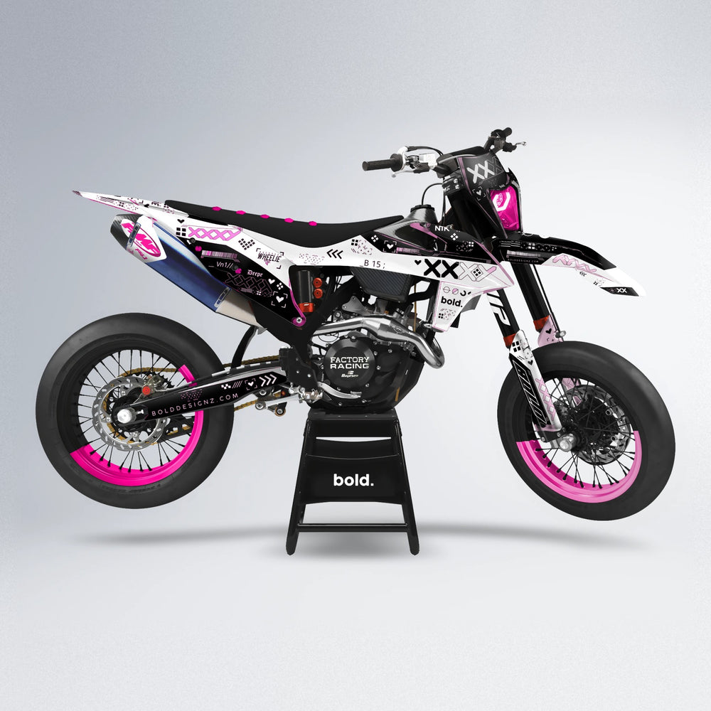 DATALOG supermoto graphics kit in Flamingo
