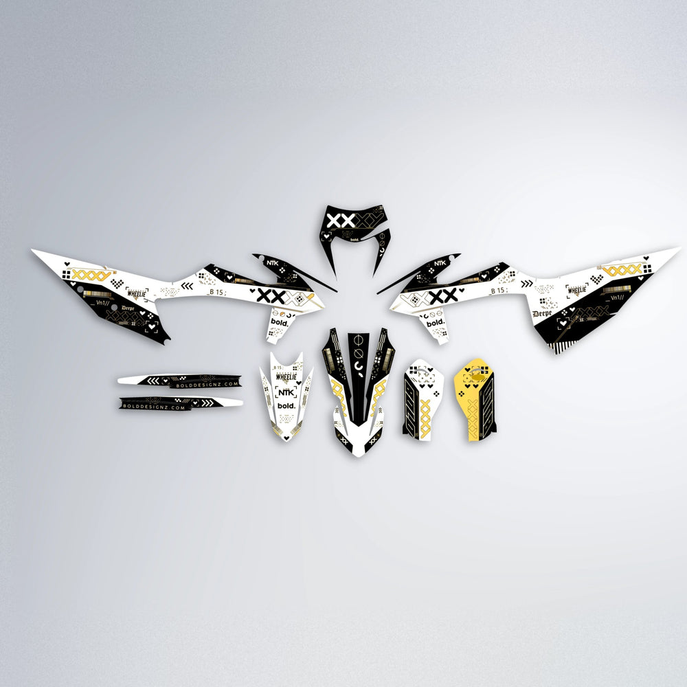 DATALOG graphics kit parts layout in Gold Chrome