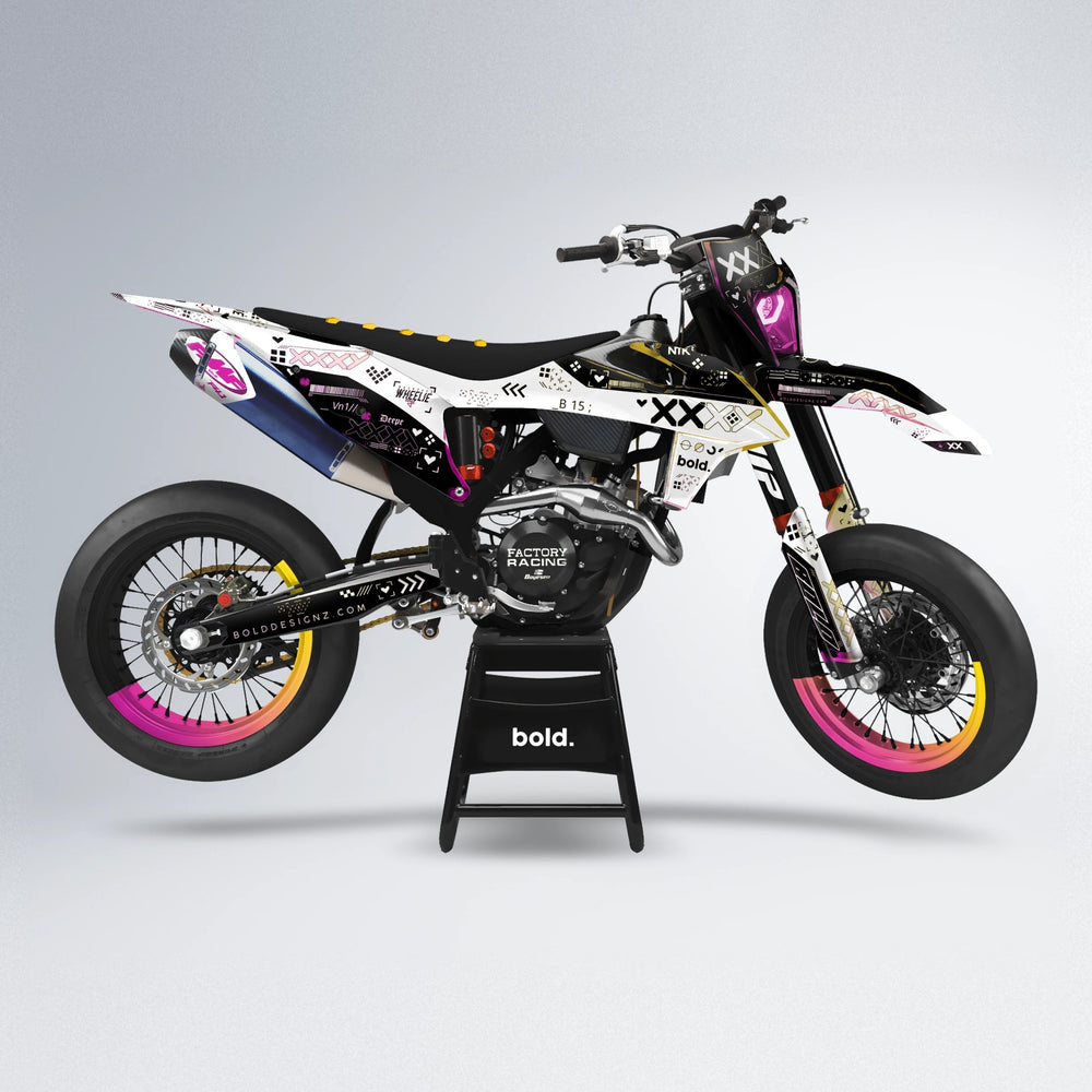 DATALOG supermoto graphics kit in Pink & Yellow