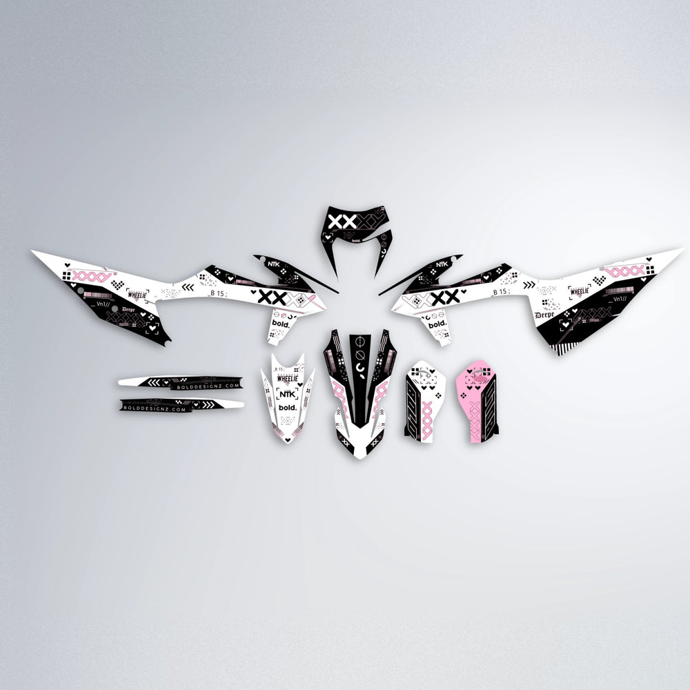 DATALOG graphics kit parts layout in Sakura Pink