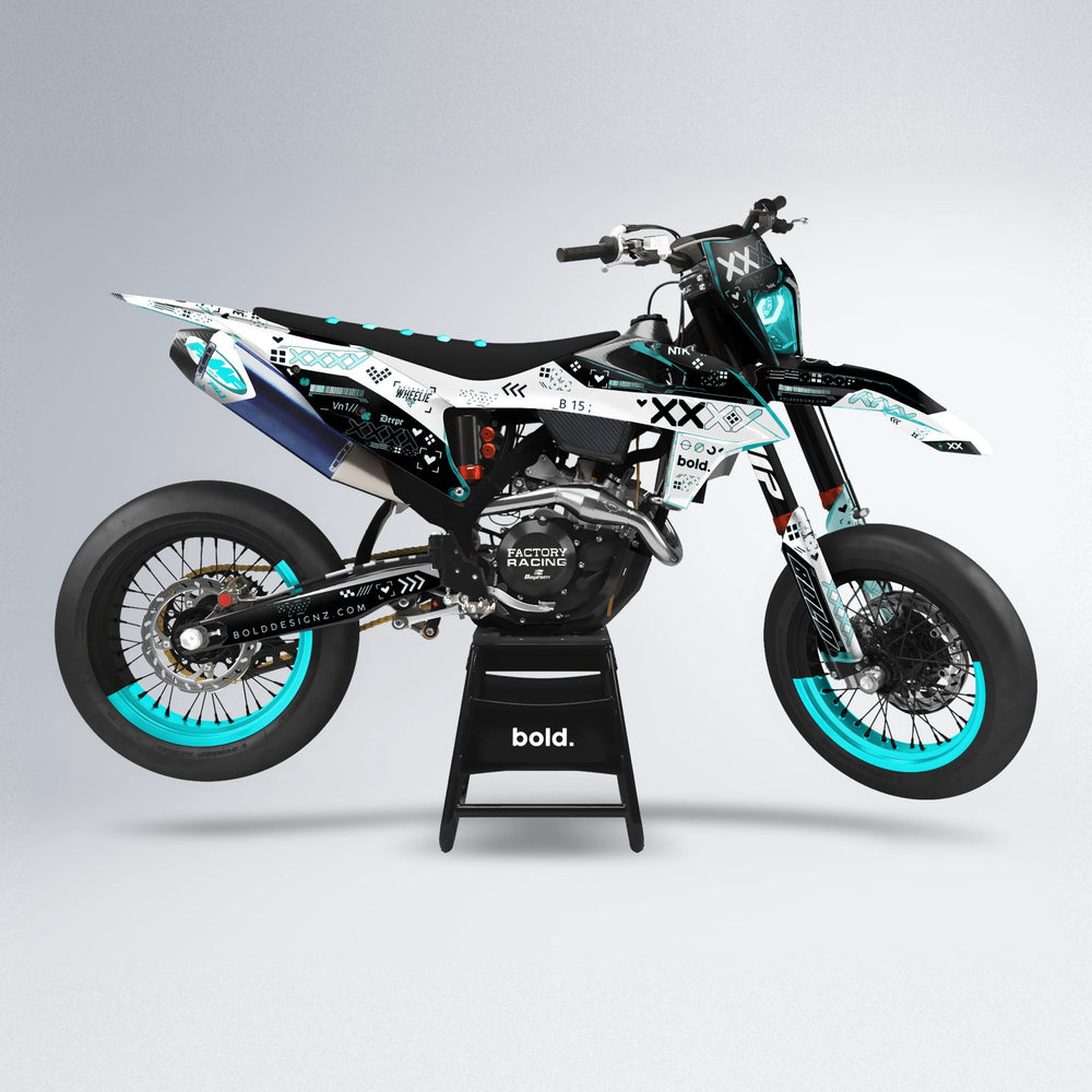 DATALOG supermoto graphics kit in Teal