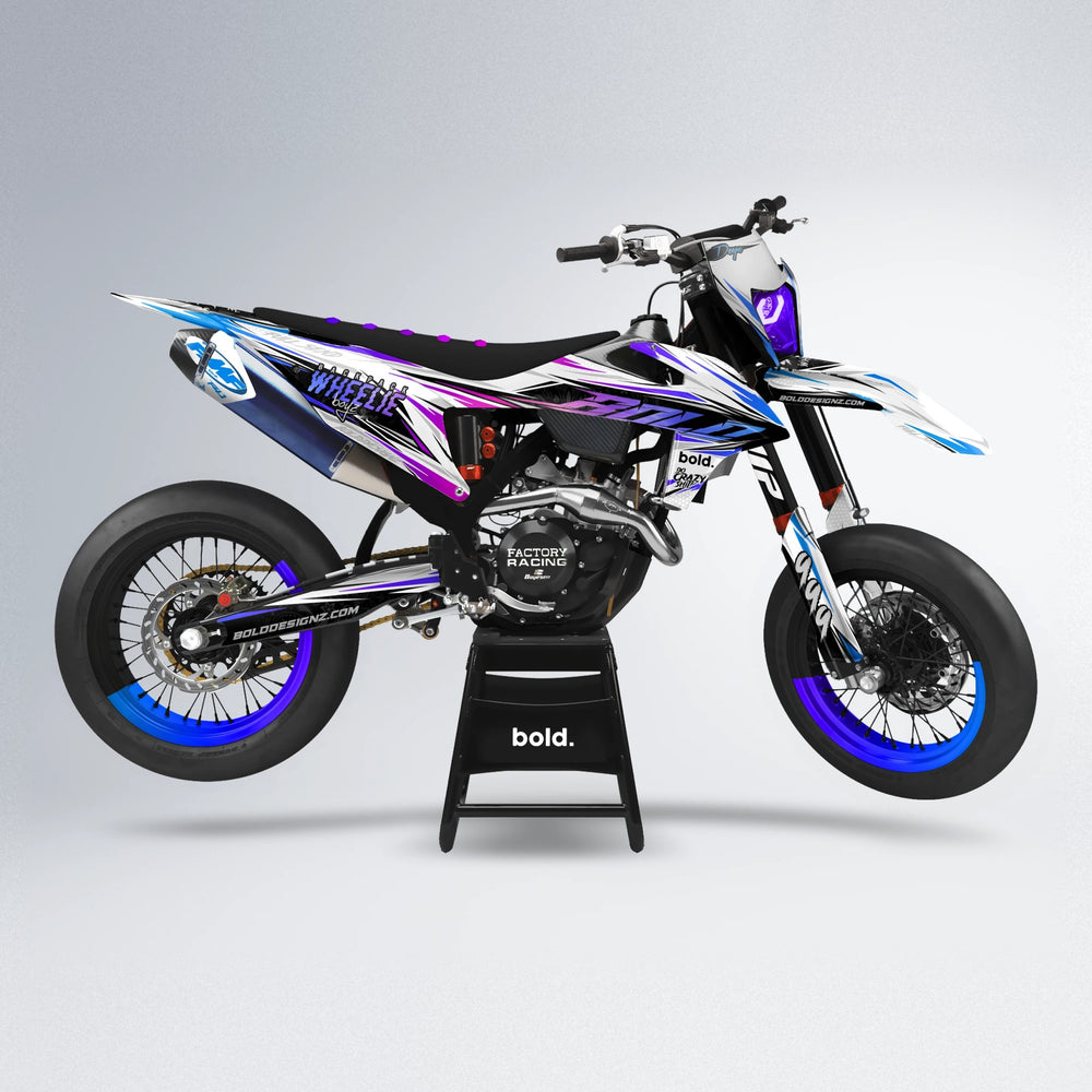 DEEPE supermoto graphics kit in Blue Purple Fade