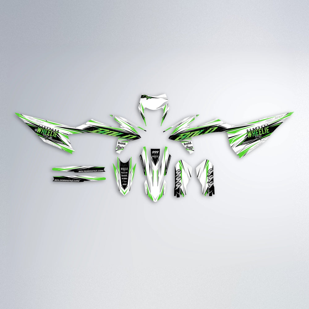 DEEPE graphics kit parts layout in Green