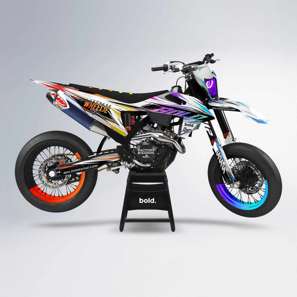 DEEPE supermoto graphics kit in Sunset Fade