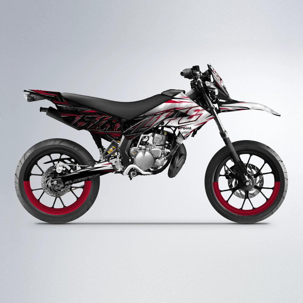 DEEPE V2 Derbi Senda supermoto graphics kit in Black & Red