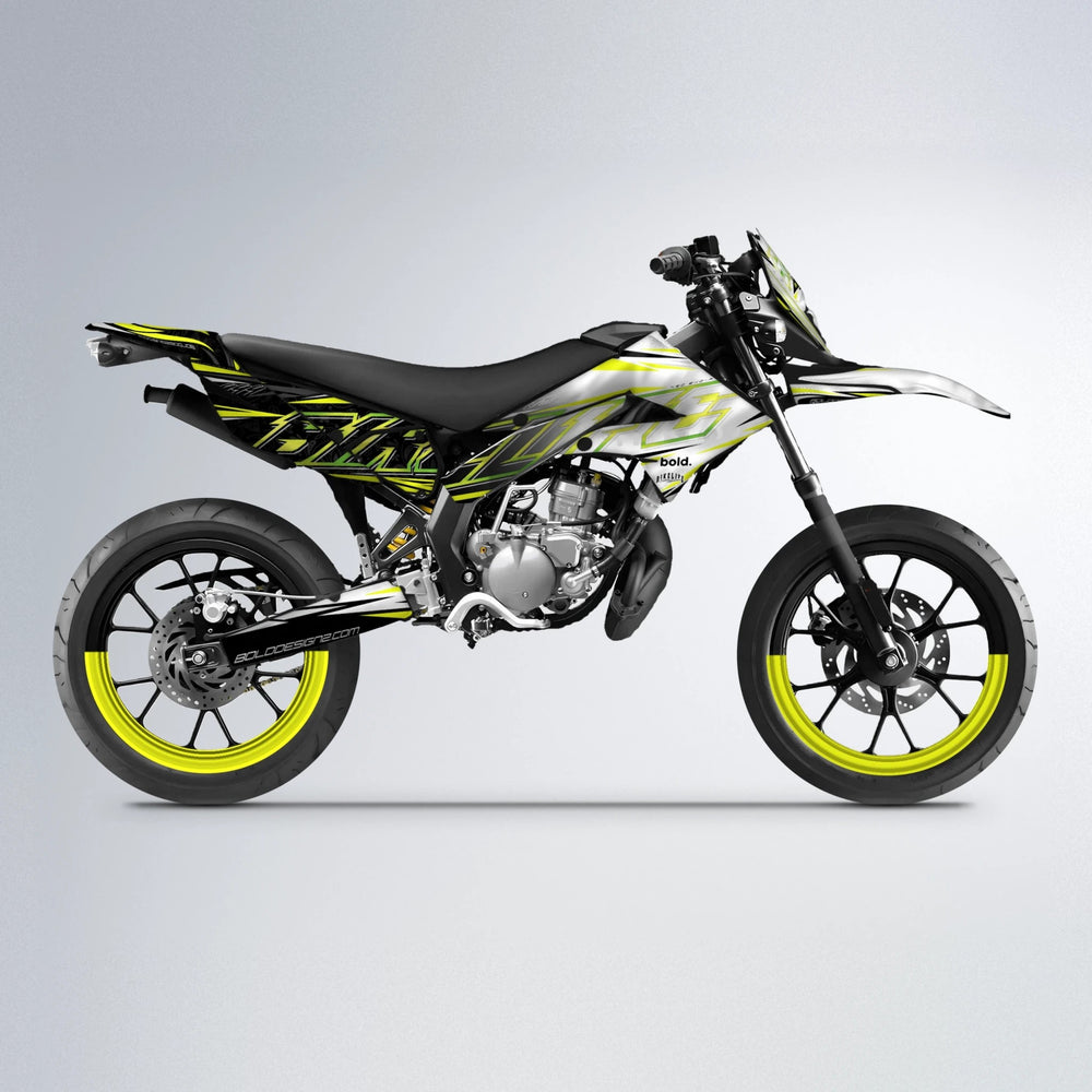 DEEPE V2 Derbi Senda supermoto graphics kit in Custom Colour