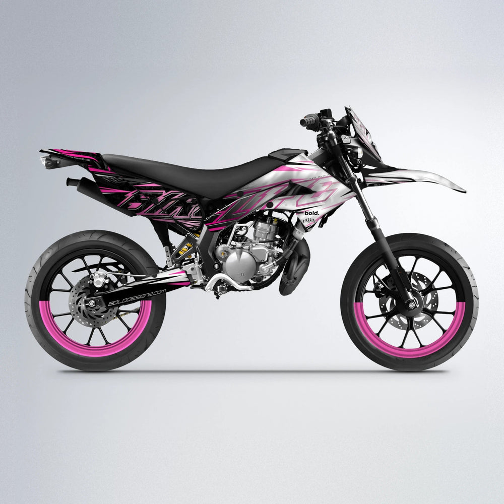 DEEPE V2 Derbi Senda supermoto graphics kit in Flamingo