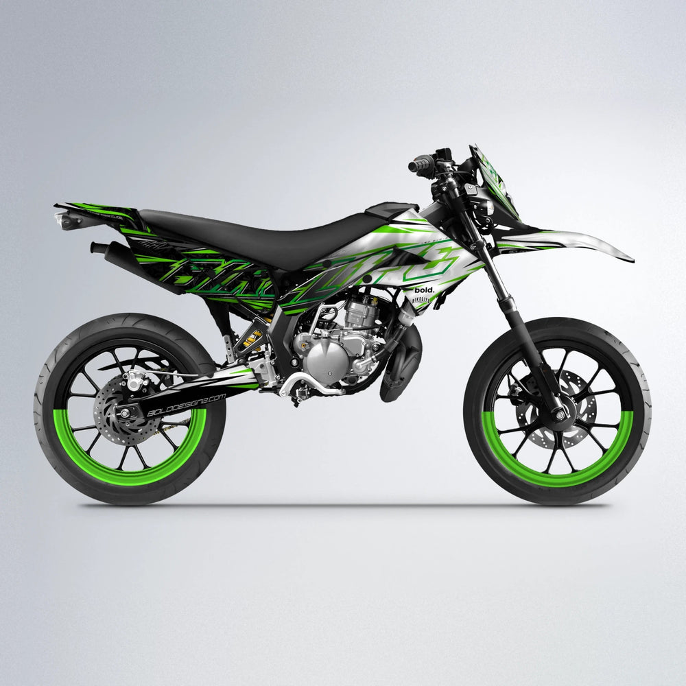DEEPE V2 Derbi Senda supermoto graphics kit in Green