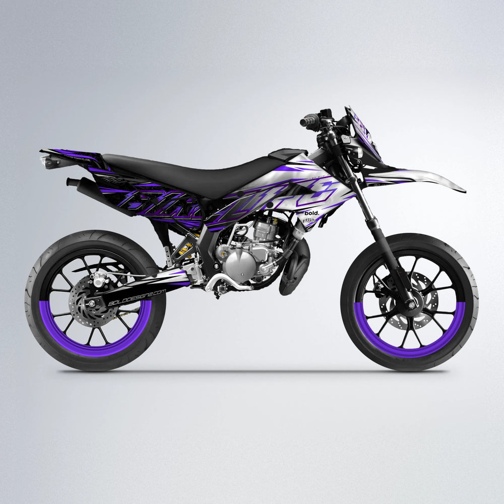 DEEPE V2 Derbi Senda supermoto graphics kit in Purple
