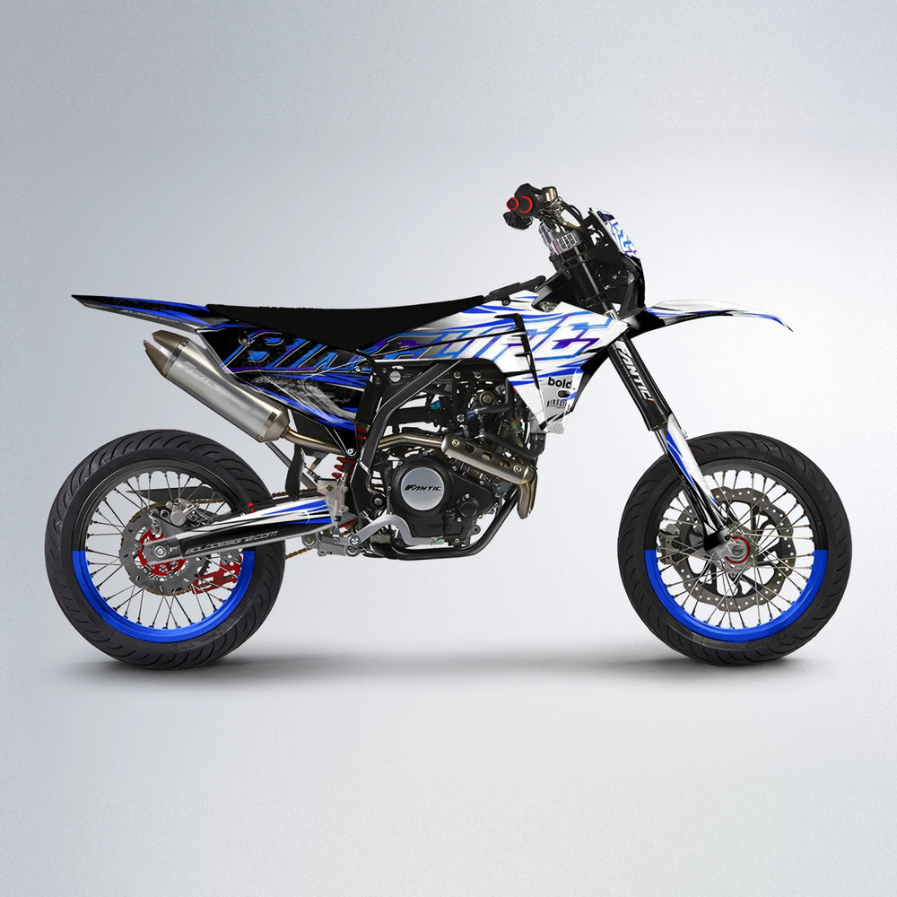 DEEPE V2 Fantic supermoto graphics kit in Blue