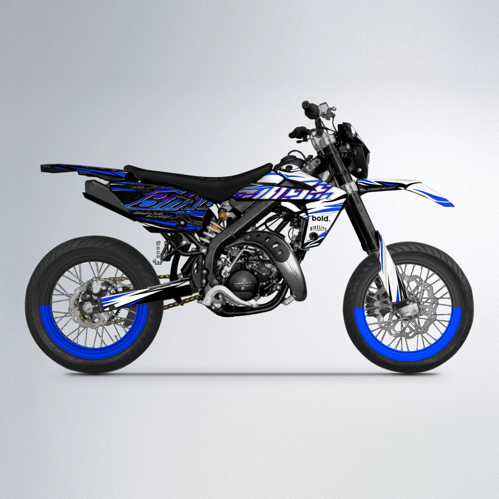 DEEPE V2 Rieju MRT supermoto graphics kit in Blue