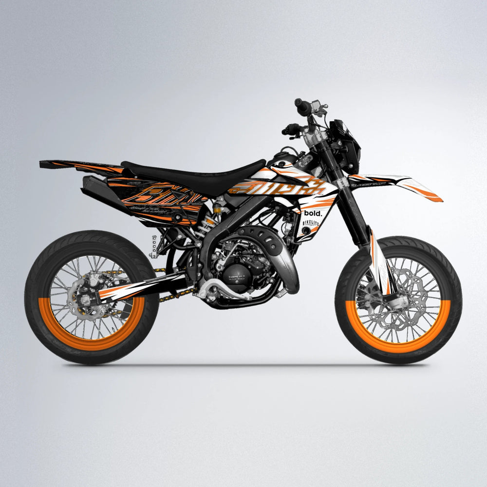 DEEPE V2 Rieju MRT supermoto graphics kit in Orange