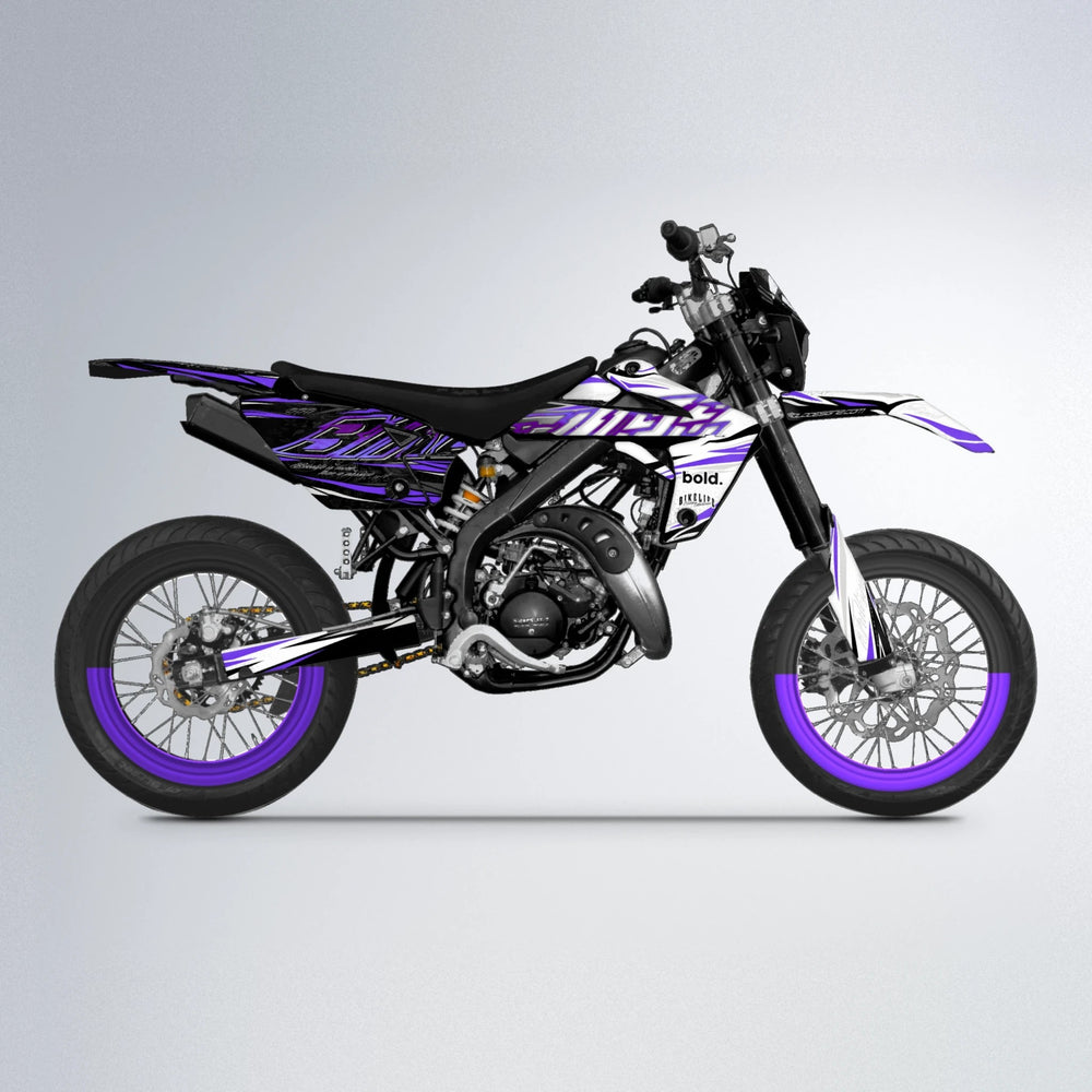 DEEPE V2 Rieju MRT supermoto graphics kit in Purple