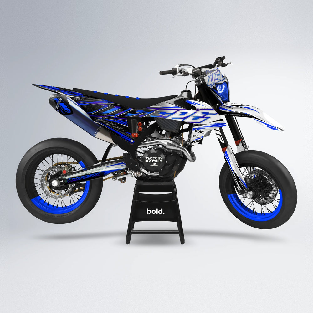 DEEPE V2 supermoto graphics kit in Blue