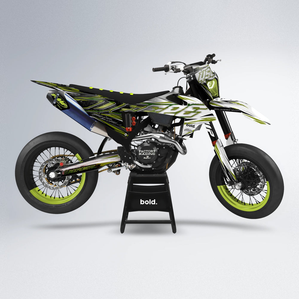 DEEPE V2 supermoto graphics kit in Olive