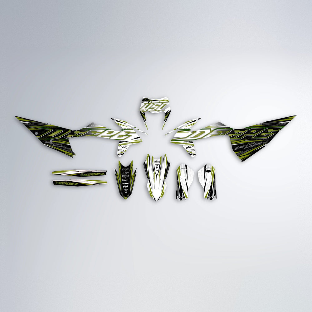 DEEPE V2 graphics kit parts layout in Olive