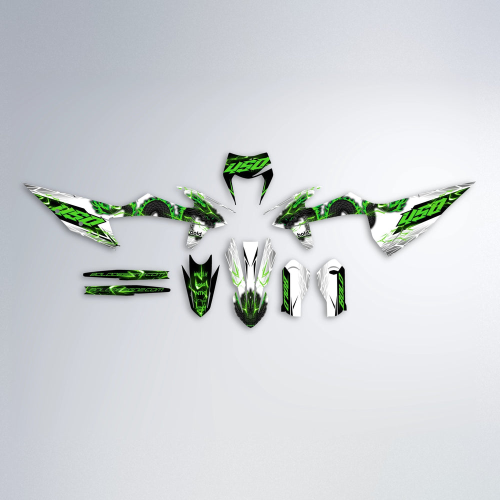 DERAGON graphics kit parts layout in Green