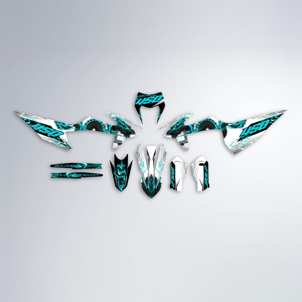 DERAGON graphics kit parts layout in Teal