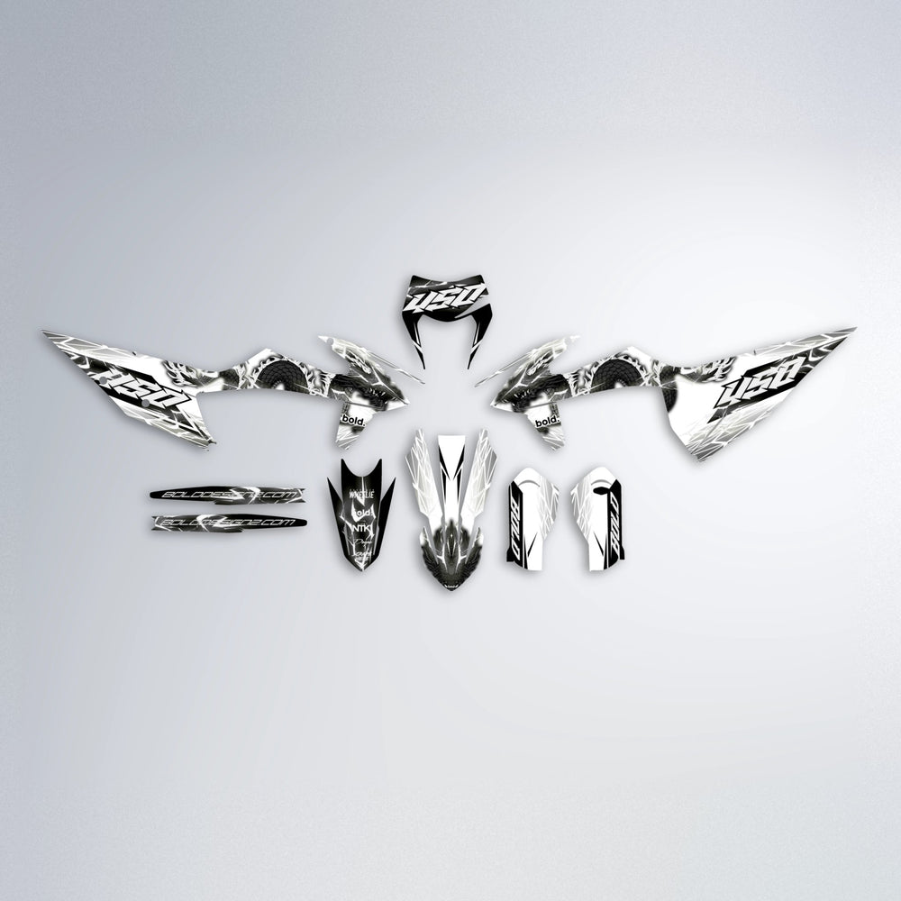 DERAGON graphics kit parts layout in White