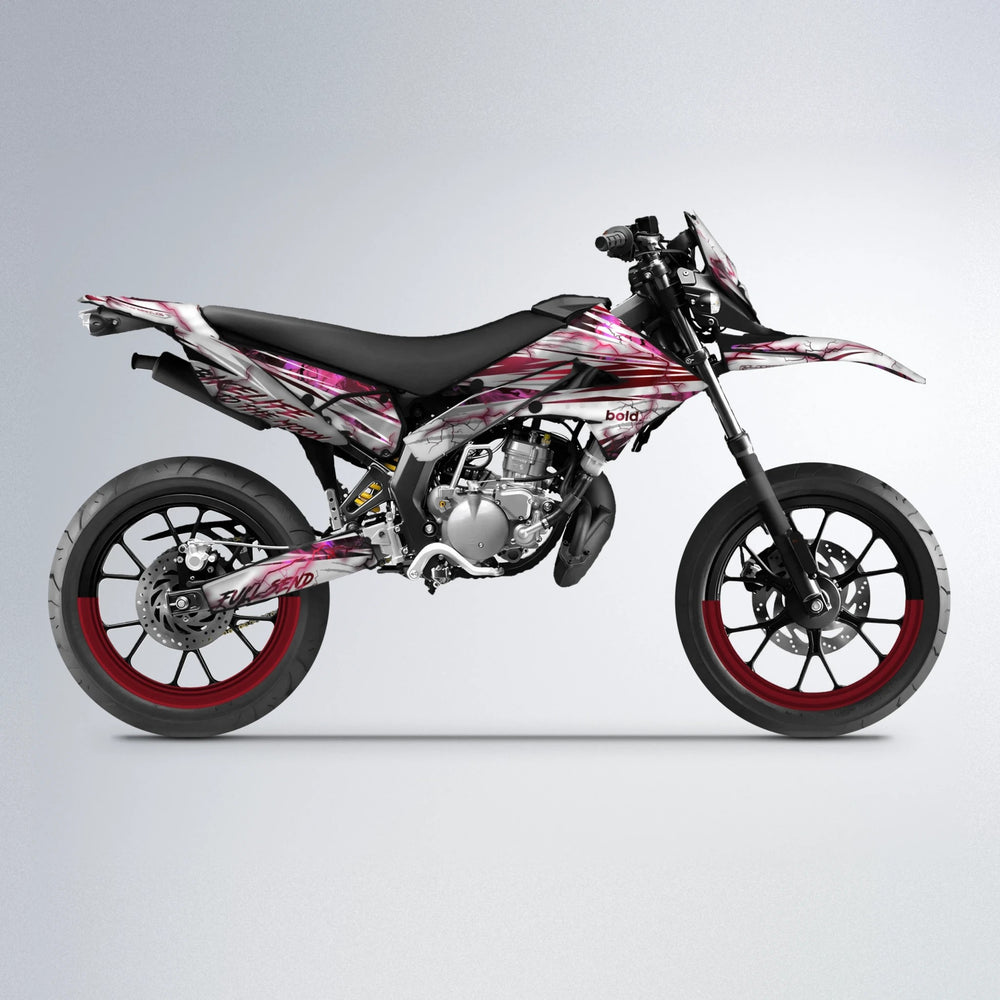 DIVINE Derbi Senda supermoto graphics kit in Black & Red