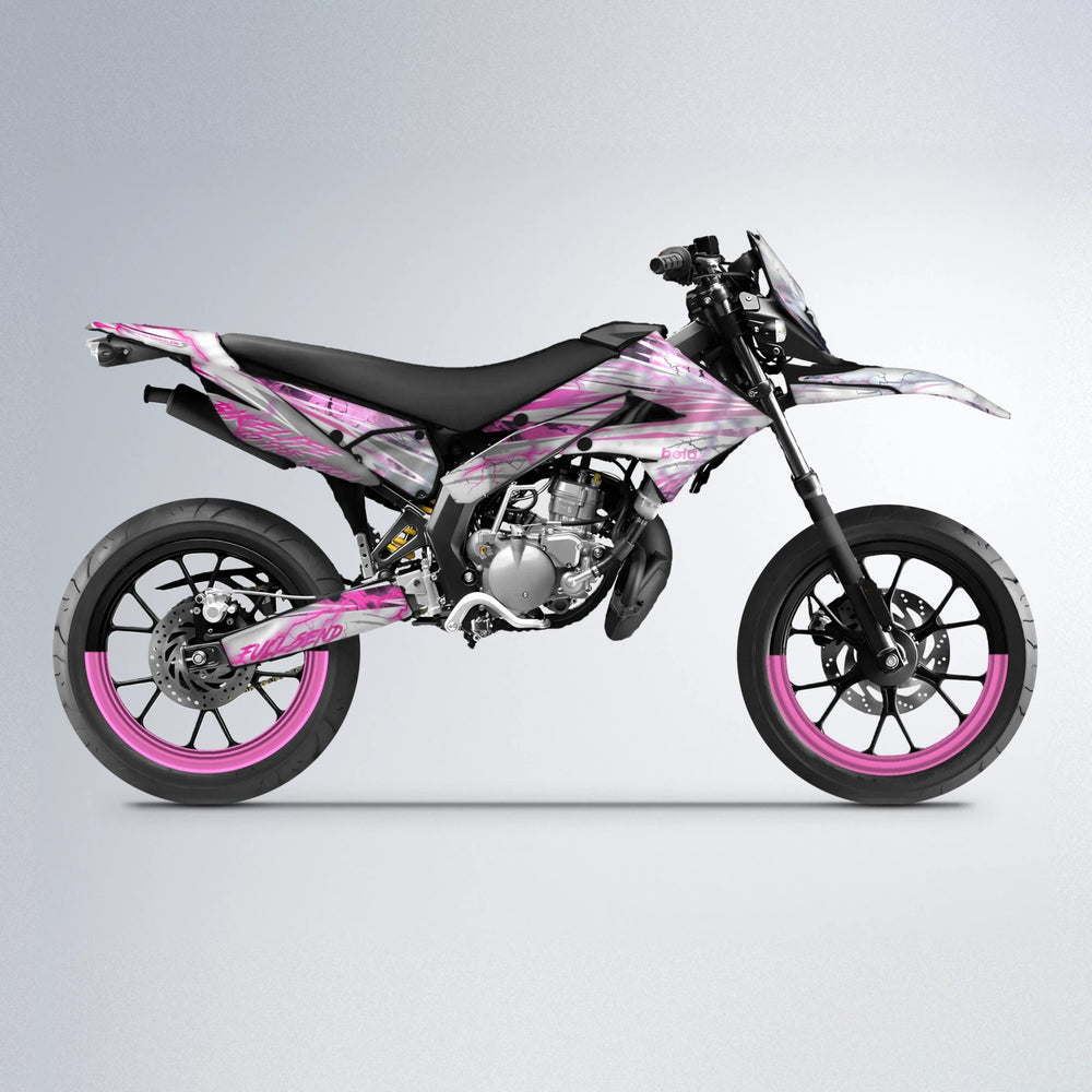 DIVINE Derbi Senda supermoto graphics kit in Flamingo