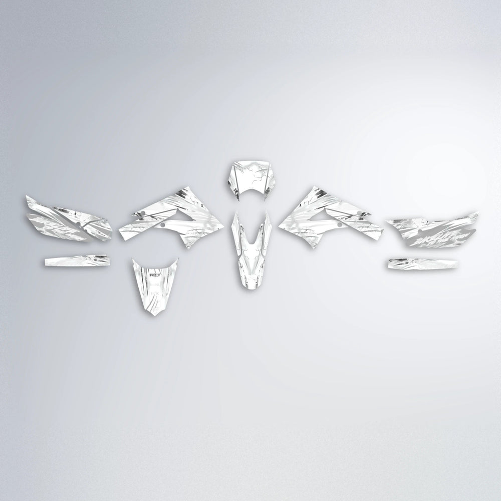 DIVINE Derbi Senda graphics kit parts layout in White