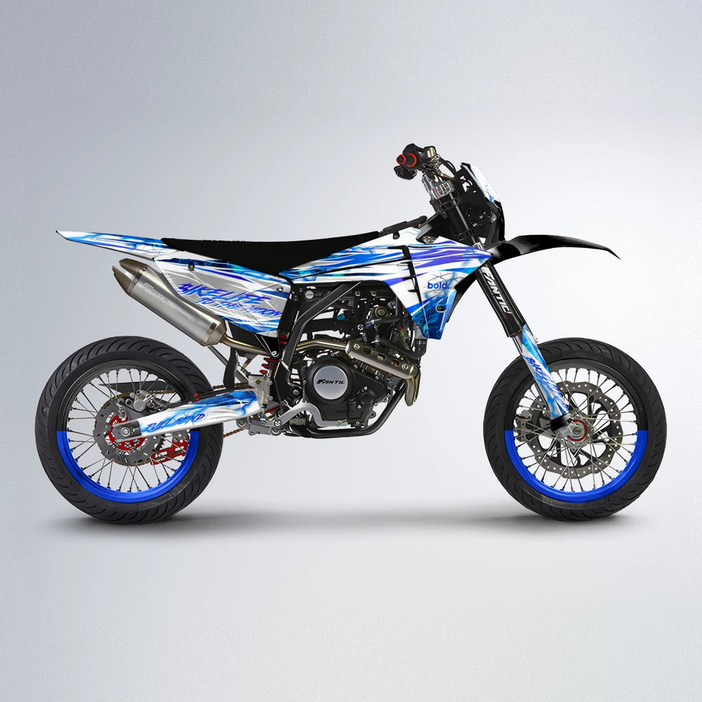DIVINE Fantic supermoto graphics kit in Blue