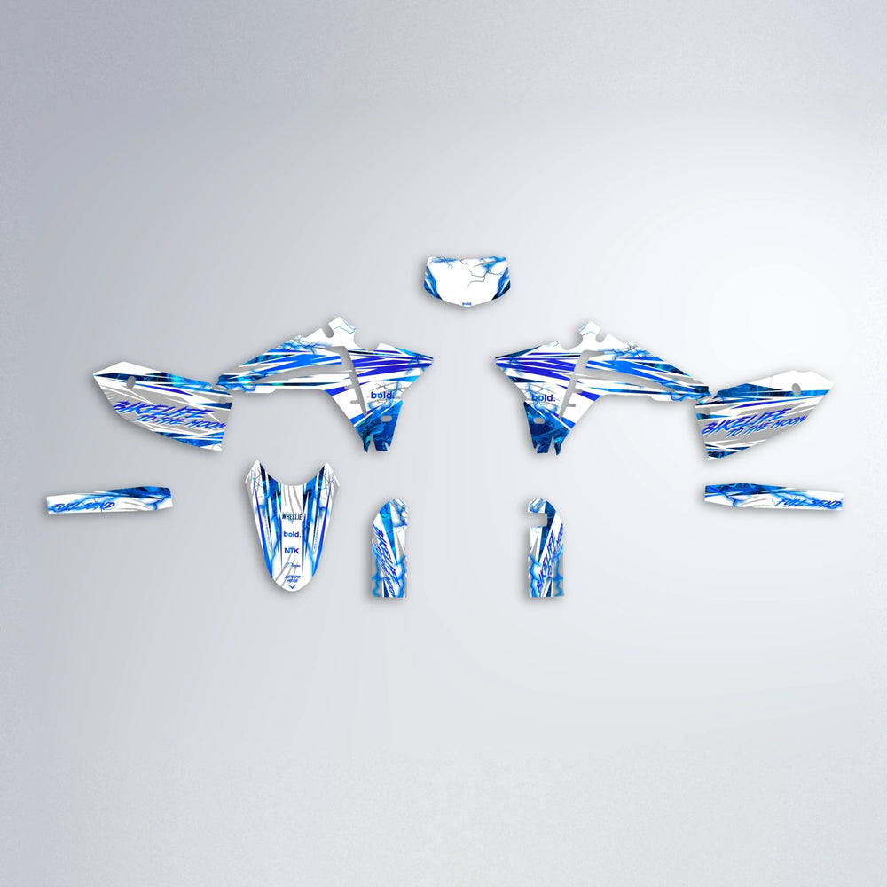 DIVINE Fantic graphics kit parts layout in Blue