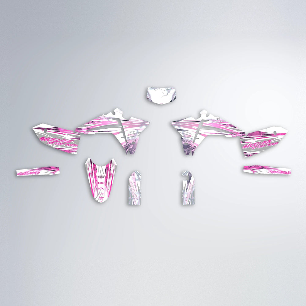 DIVINE Fantic graphics kit parts layout in Flamingo