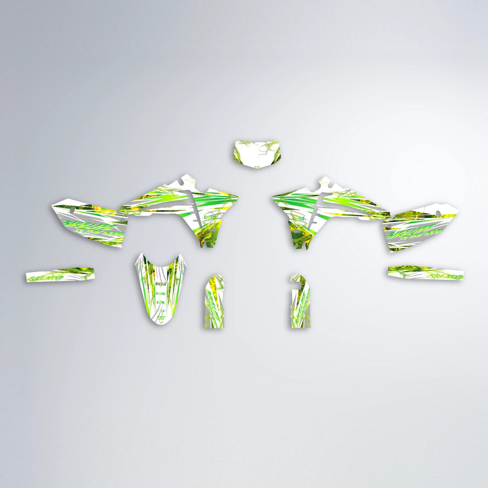 DIVINE Fantic graphics kit parts layout in Green
