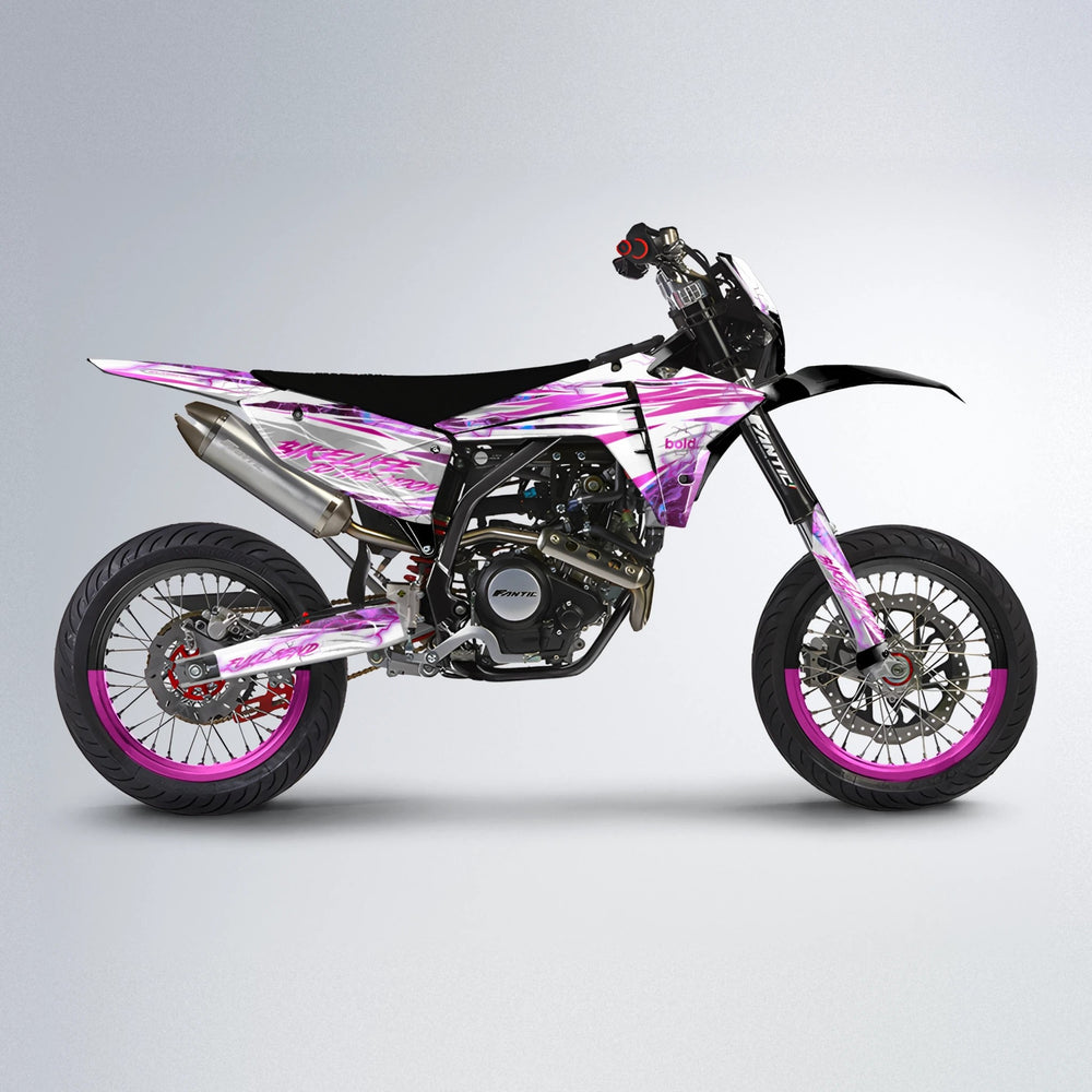 DIVINE Fantic supermoto graphics kit in Pink
