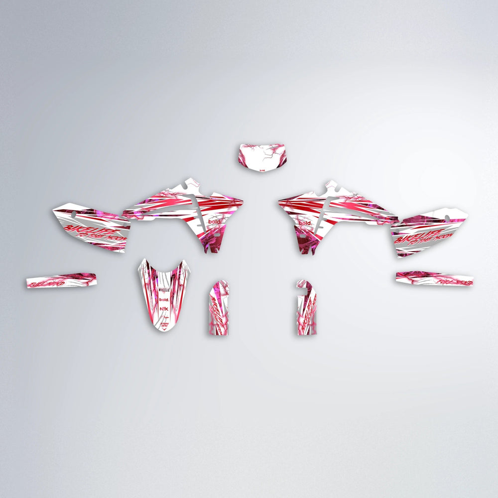 DIVINE Fantic graphics kit parts layout in Red