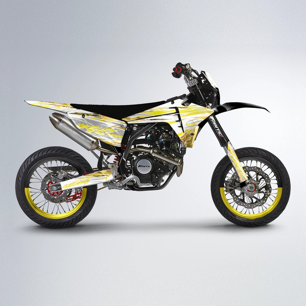 DIVINE Fantic supermoto graphics kit in Yellow